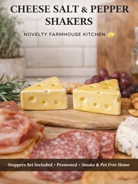 Cheese Wedge Salt & Pepper Shakers Set Novelty Kitchen Decor